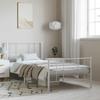 Vidaxl Struttura Letto in Metallo con Testiera e Pediera, Bianca, 100X200 Cm