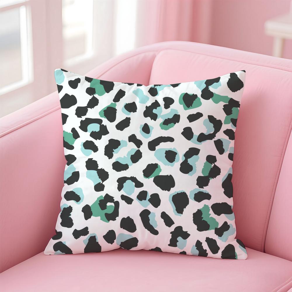 leopard print texture Cushion Cover Pillow Case Soft Friendly Fabric Concealed Zipper
