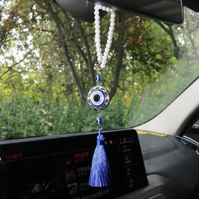 Kristály rojtok Kék szemek Autó kiegészítők Démon-szem Autó visszapillantó tükör medál Autó dekoráció Halloween ajándékok Talizmán Férfinak