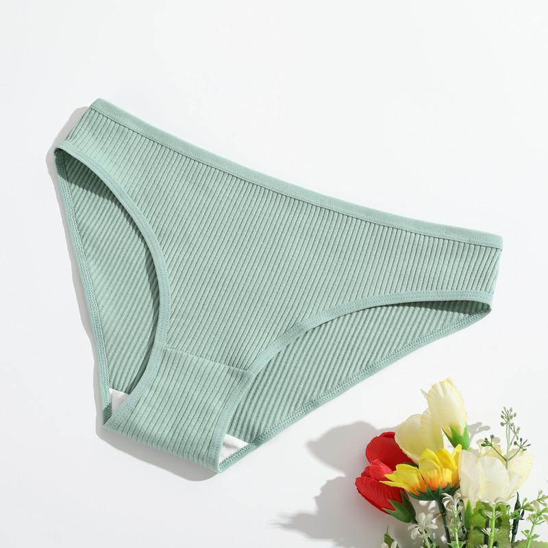 Damen Baumwoll-Slips Atmungsaktive Slips Niedrige Taille Slips Sport Einfarbig Weich Hautfreundliche Unterwäsche Tägliches Tragen S-XXL