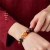 Five Paths Wealth God Cinnabar Agate Bracelet: Purple Gold Sand Zodiac Gift