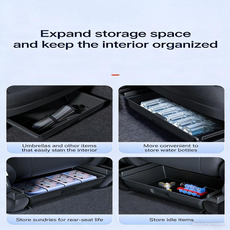 Model Y 2025 2026 Under Seat Storage Box For  Drawer Type Car Interior Accessory Flexible Multifunctional Storage