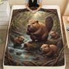 1Pc Cartoon Print Flannel Blanket, High Quality Comfortable for All Seasons, Home Decor, Warmth and Comfort, Perfect for Christmas Birthday Gift
