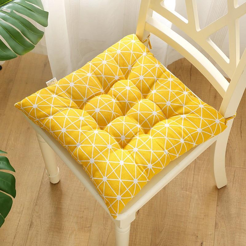 1PC Seat Padded Outdoor Sofa Cushions Indoor Pillow Square Linen With Anti-skid Strap Chair Cushion Printed