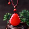 Cinnabar Maitreya Buddha Lotus Pendant Necklace - High-Grade Red Sand for Men & Women