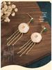 2022 Summer Palace Style Hetian Jade Long Tassel Earrings for Women - Perfect Hanfu Costume Accessory.
