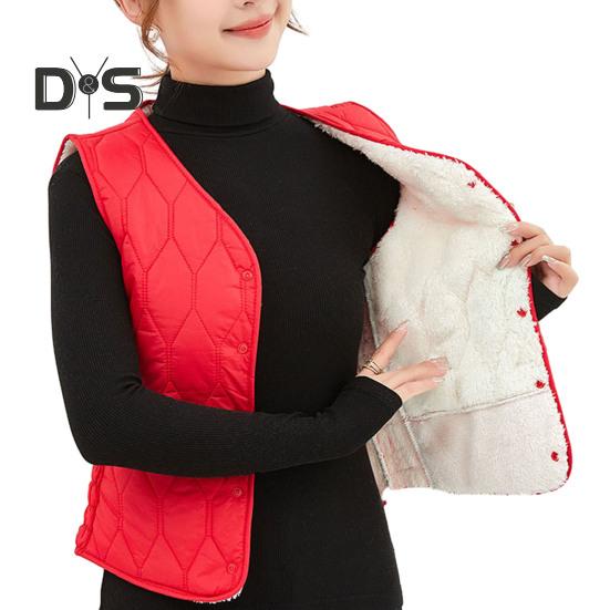 

Женский жилет осень-зима, мягкий, толстый, без рукавов, однобортный, однотонный, с V-образным вырезом, кардиган, облегающий, с теплыми карманами, женский жилет 2XL красный