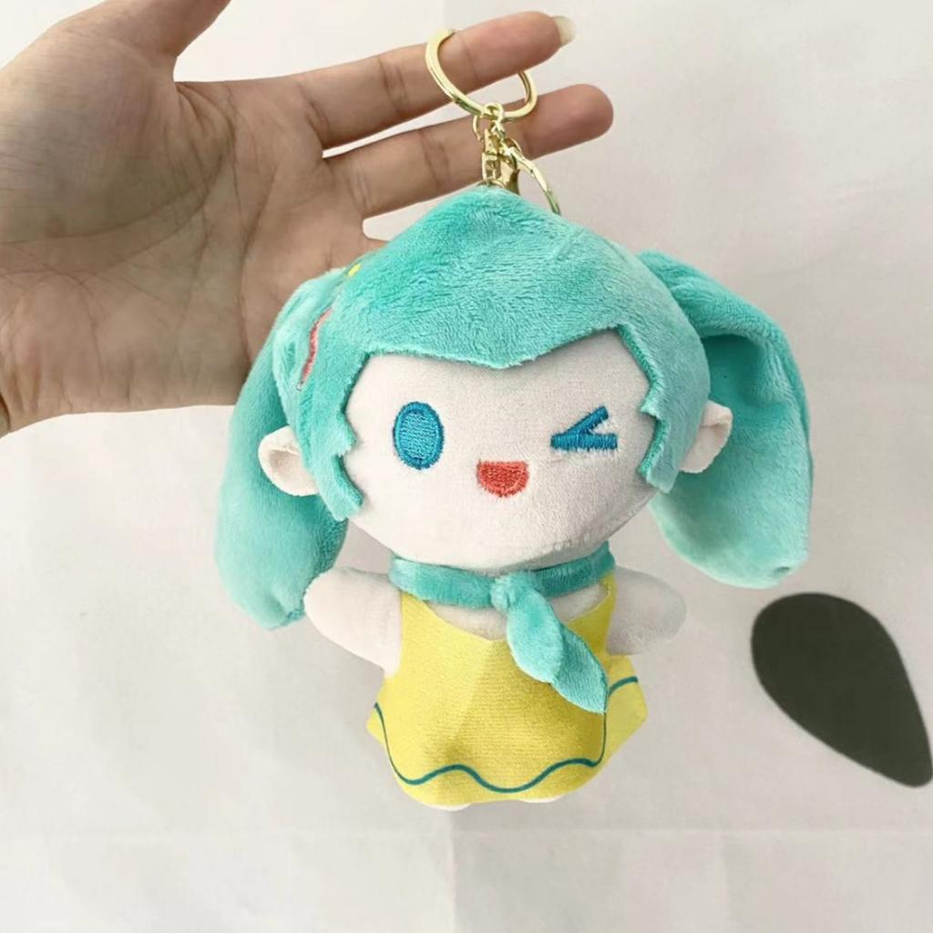Cute Miku Hatsune Plush Doll Keychain Anime Cartoon Backpack Charm Soft Toy Figure Hanging Ornament Lovely Mascot Gift For Fans