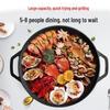 Zhi Shi 40cm Cast Iron Flat Frying Pan with Lid