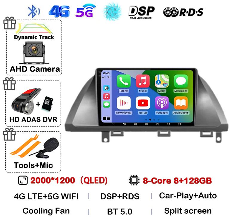 Android 14 Auto Carplay For Honda Odyssey 2005 - 2010 Screen Car Radio Stereo GPS Navigation Multimedia Video Player WIFI 4G DSP