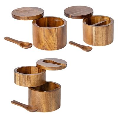 Holz Gewürz Aufbewahrungskeller Funktionale Holz Gewürzbox mit Deckel für Küchenliebhaber und Hausfrauen