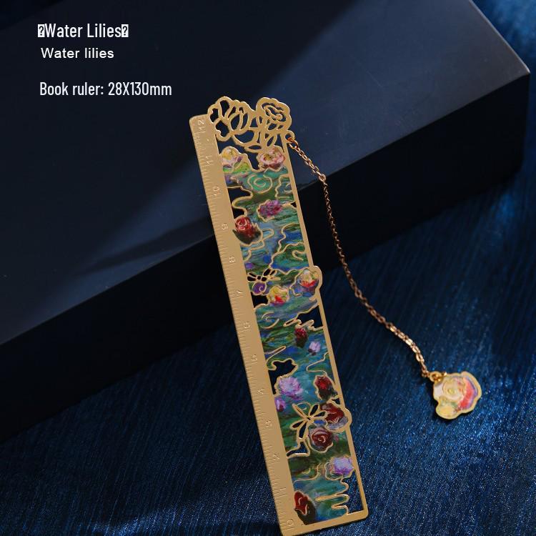 Chinese Style Inspirational Metal Bookmark Ruler - Portable Gift for Students & Teachers