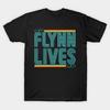 Men Black Print T-shirt Flynn Lives No-Cut Transfer Paper Print Cotton Tshirt