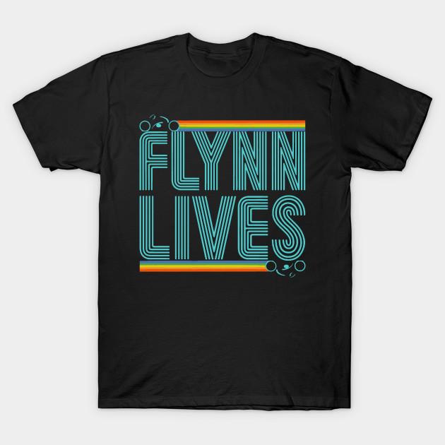 Men Black Print T-shirt Flynn Lives No-Cut Transfer Paper Print Cotton Tshirt S чёрный