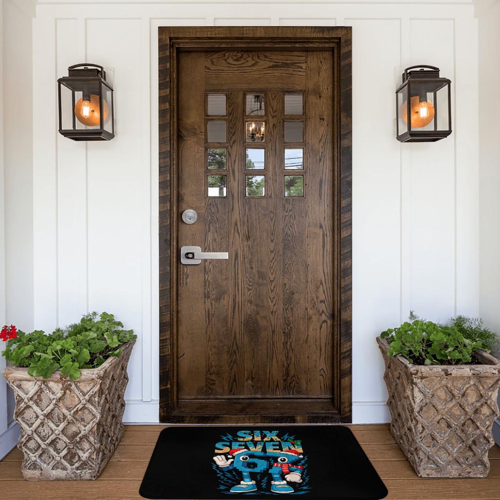 Bruh 67 6-7 Funny Brainrot Meme Front Door Floor Entrance Mat Indoor Kitchen Bath Doormat Balcony Carpet Rug
