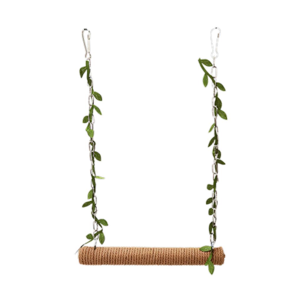 Parrots Bridge Hammock Swing Bridge Swing Standing Training Supplies Bridge Wood Hammock with Twisted Rope Toy