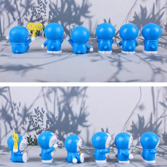 6Pcs/Set Action Figurine Six Styles Colorful Wing Design Anime Doraemon Model Toy for Home
