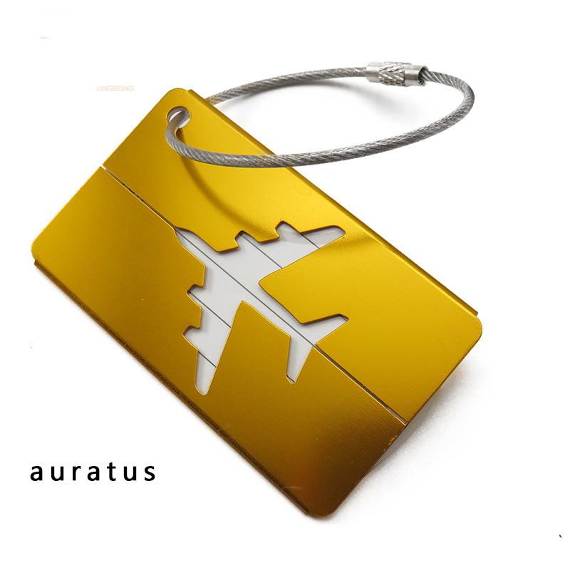 Aluminum Luggage Tag Anti-theft Steel Ring Durable ID Marker for Travel Suitcase Duffel Bag Backpack