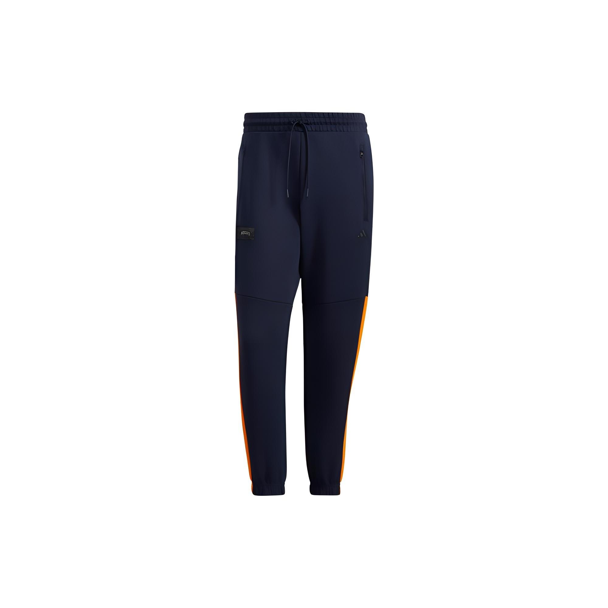 Men s adidas Printing Stripe Drawstring Zipper Side Bundle Feet Sports Pants/Trousers/Joggers Blue HE7463 M