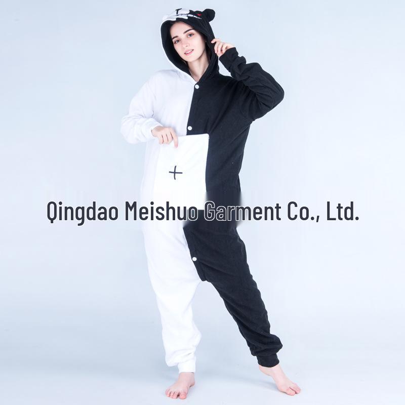 Růžové Modré Zvířecí Kreslené Fleecové Onesie Pyžamo pro Páry - Podzimní/Zimní Kolekce