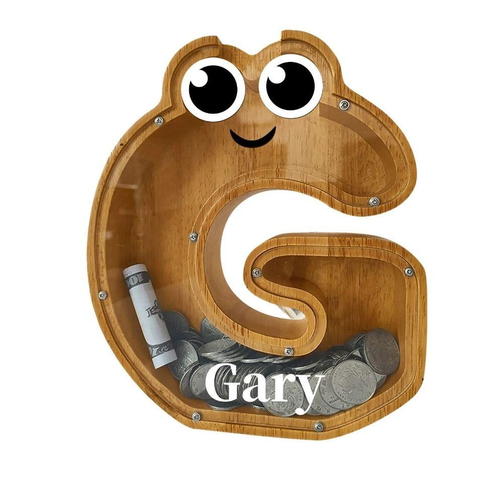 

Деревянная копилка в виде алфавита большой вместимости, прозрачная, с милыми глазками, мультяшная, креативное украшение для комнаты