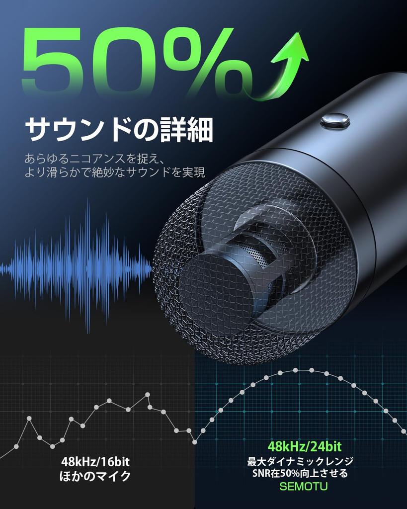 [Supervised by a PhD from Kyushu University] Condenser Microphone Gaming Microphone USB Stand High Sensitivity Desktop Omnidirectional PC Microphone O