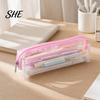 Examination Approved Pencil Pouch Clear PVC Case, Waterproof Stationery Bag for Students, Transparent Portable Pen And Ink Holder School Exam,