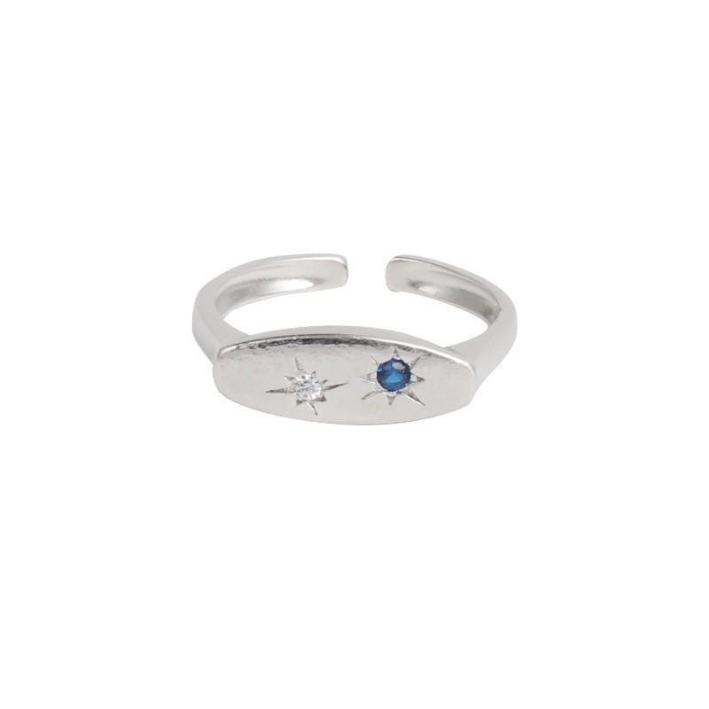 Stylish Ins Inspired Adjustable Ring With Unique Geometry And Dazzling Zirconia Detail