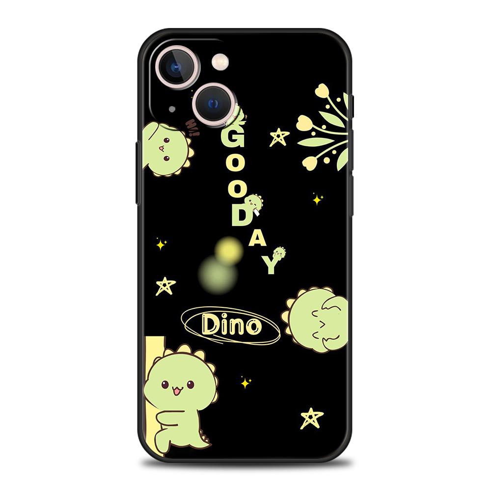 Funny Cute Cartoon Dinosaur Phone Case for iPhone 16 15 14 13 12 Pro Max 11 Pro Max 7 8 Plus XS XR Shockproof Silicon Soft Shell