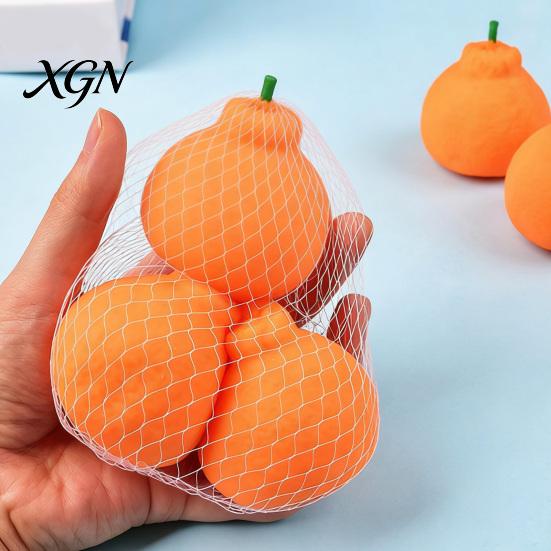Desk Stress Relief Toy 1/2/3/Pcs Orange Squeeze with Mesh Bag Relieving Dekopon Fruit-shaped Tangerine Stretchy Anti-anxiety Simulation Fruit Sensory