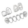 DIY Glossy Teeth Grillz Hip Hop Gold Silver Color Top Bottom Tooth Caps For Women Men Jewelry Halloween Cosplay Gift