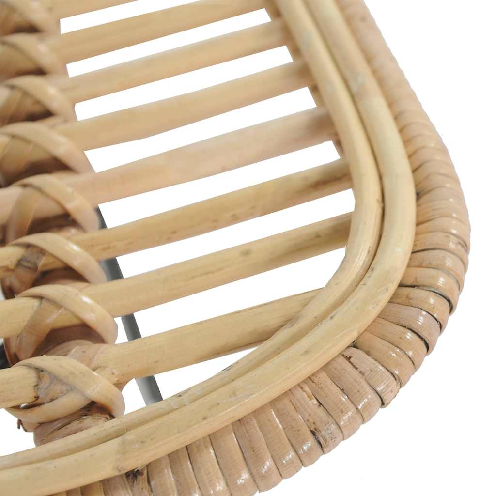 Bar Stool Set 2 Pcs Natural Rattan
