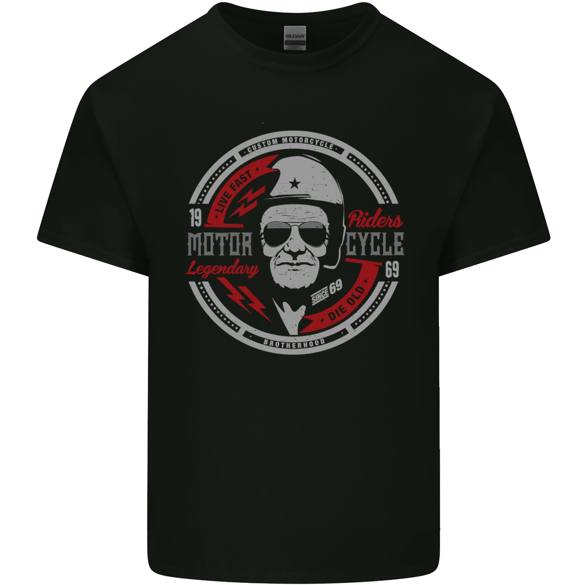 Live Fast Die Old Motorcycle Biker Unisexs Light Cotton TShirt S