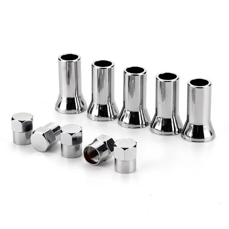 10Pcs TR414 Car Truck Tire Wheel Tyre Valve Stem Hex Caps with Sleeve Covers Left Right Front Rear Auto Accessories