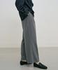 Lingseoul Two Tuck Wide Pants-Gray