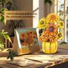 Sunflower Building Blocks Set, Artificial Flower Bouquet for Home Decor, DIY Building Toy Gift for Adults and Kids