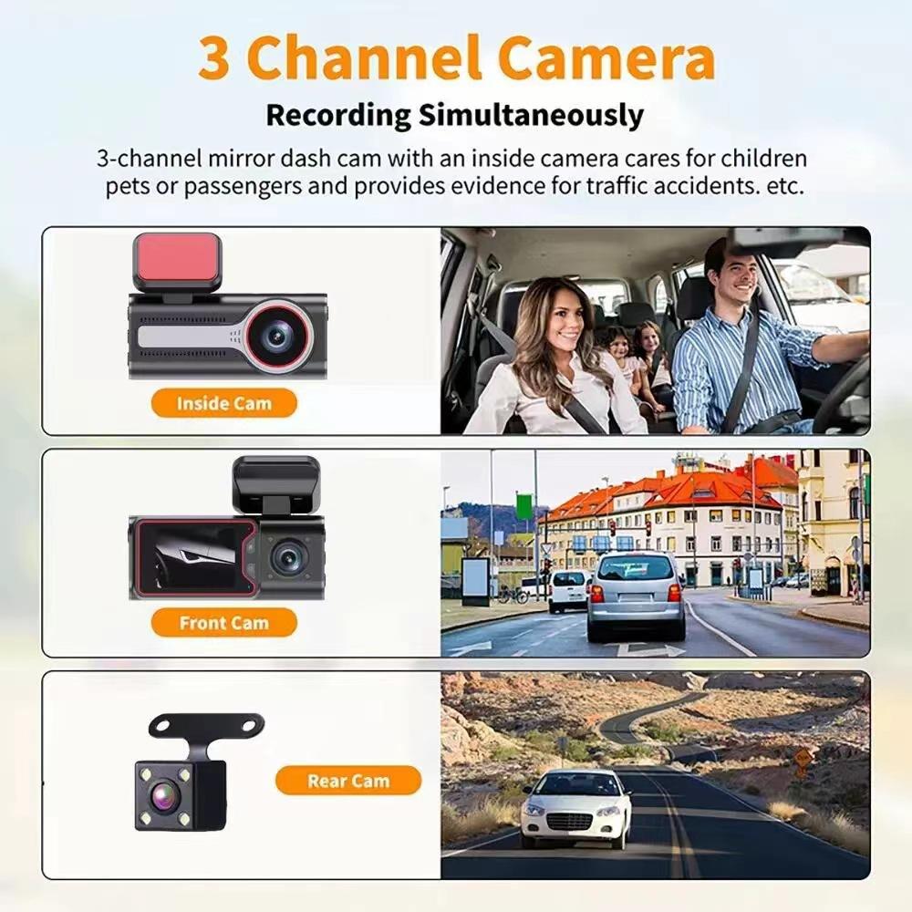 In Car, Out of Car, Rear of Car 3 Recording 1080P Infrared High-definition Driving Recorder