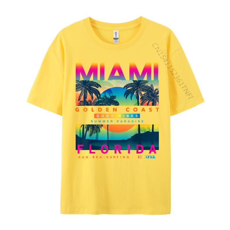 Nejnovější trička Oblečení Miami Florida Miami Barevný Východ Slunce Pánské Tričko Nadměrné Pánské Tričko Top Trička Pro Muže