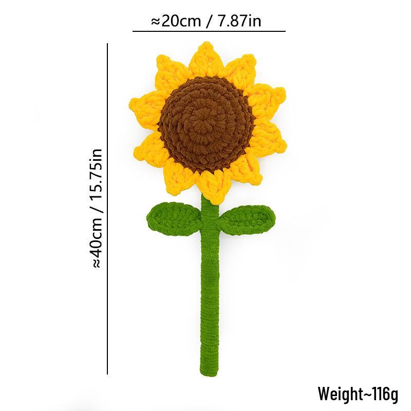 Hand-Knitted Wool Sunflower Bouquet: Perfect Graduation or Teacher's Day Gift