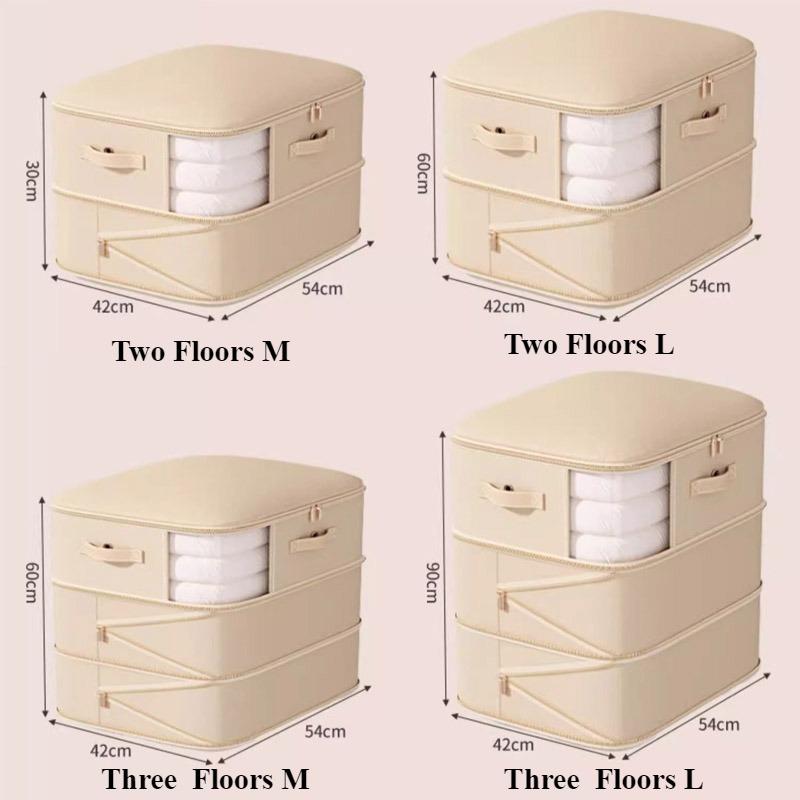 

Heavy-Duty Self-Compressing Storage Bag - Portable Organizer for Clothes, Blankets & Quilts, Ideal for Closet Organization Two-M-54x30x42cm бежевий