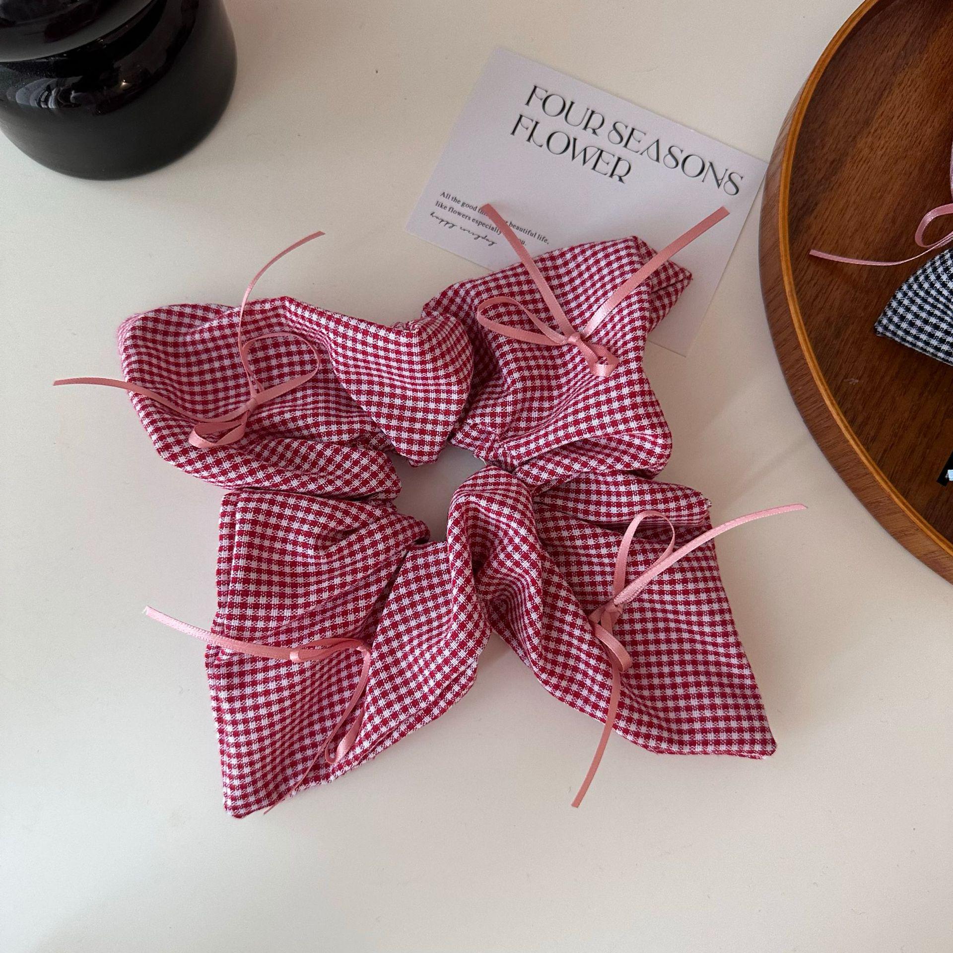 

2024 Стильное женское кольцо для волос с бантом в клетку цвета морской волны