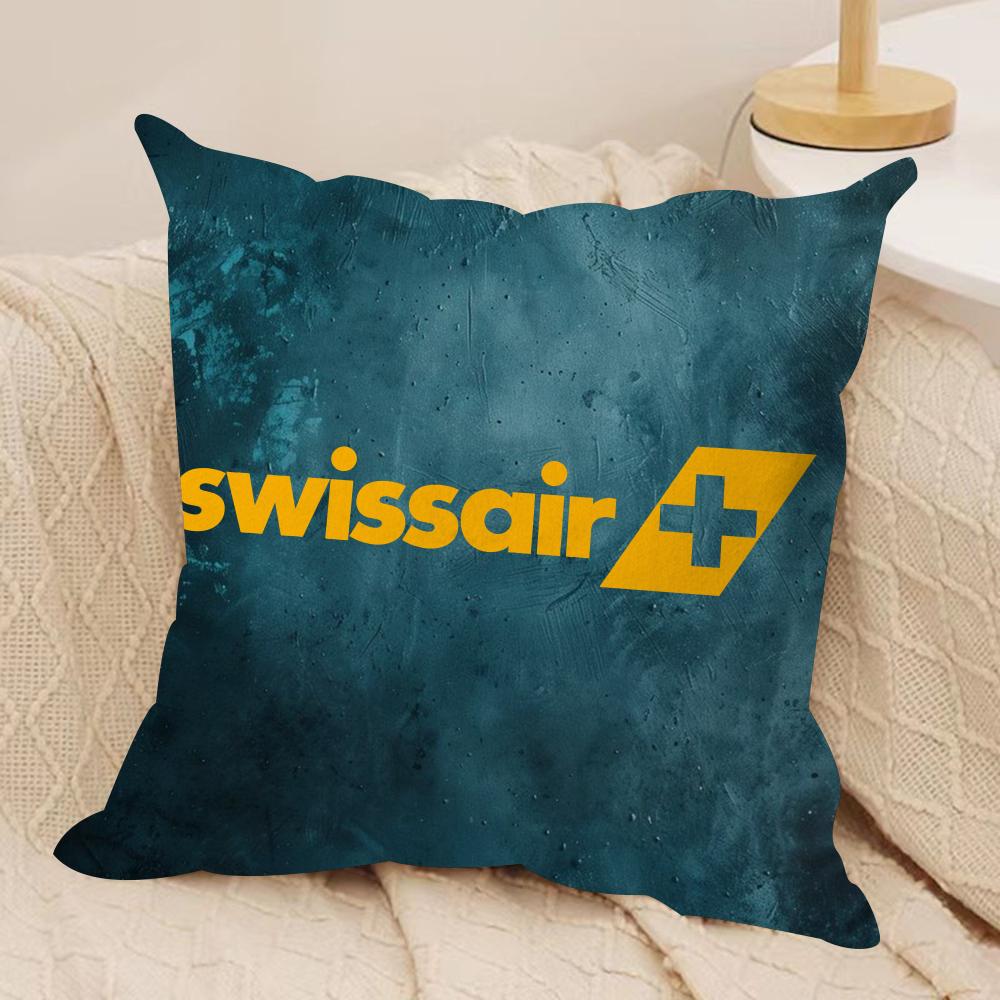 

Swiss Airlines S-Swissair Cushion Cover Soft Plush Fabric Double-Sided Printed Sofa Cushion Cover for All Seasons Home DecorGift 30cmx30cm
