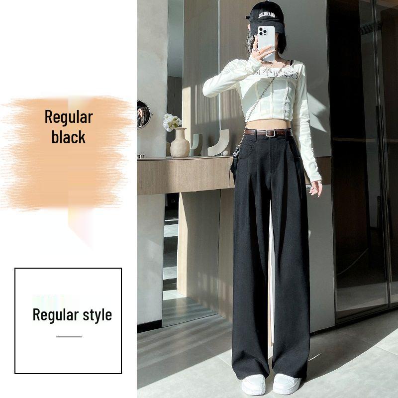 

Women s Gray Wide-Leg High-Waist Slimming Pants - Spring/Summer 2026 Style M for 95-110 jin