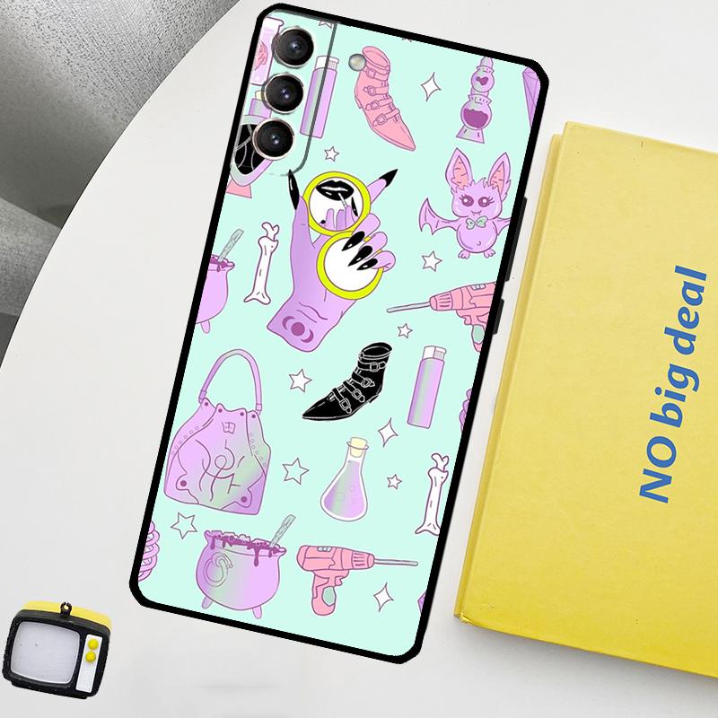 Pastel Goth Witchy Phone Case For Samsung Galaxy S25 Ultra S20 S21 S22 S23 Plus S24 Ultra S9 S10 S25 FE Cover