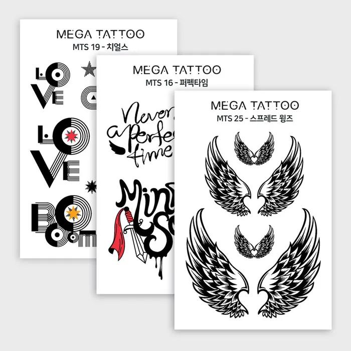 

МЕГА ТАТУ 18 видов сухих татуировок, которые можно наносить без воды MEGA TATTOO MTS 21 - Alphabet 2