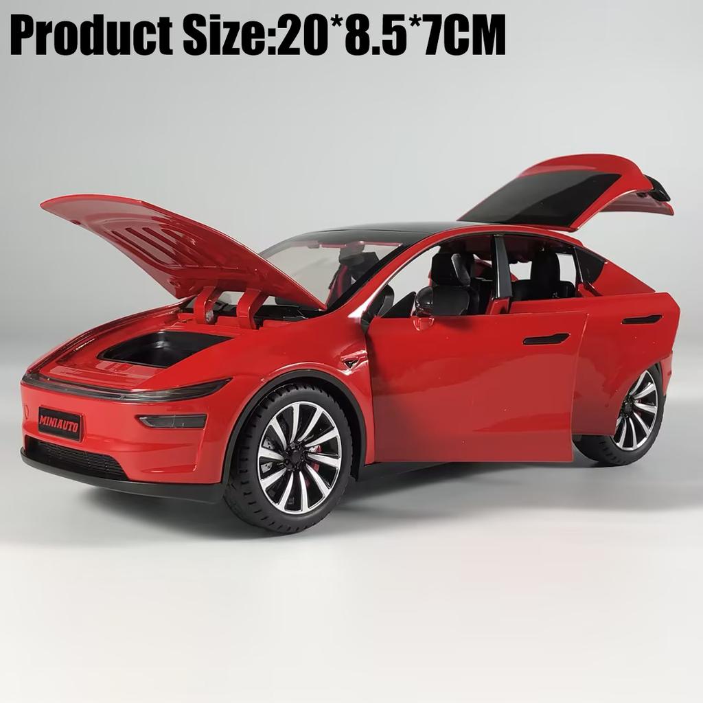 1:24 Model Y Facelift Off Road SUV Alloy Metal Diecast Model Car Sound & Light Pull Back Children Toy Collectibles Birthday Gift