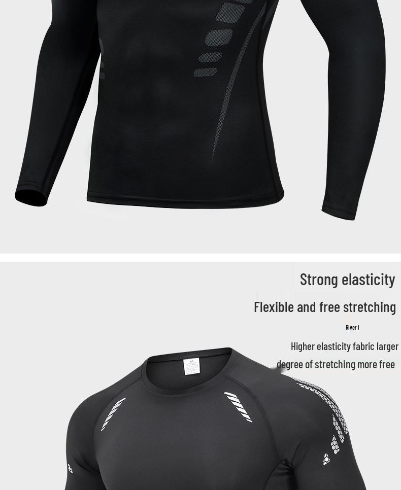 Men's Quick-Dry Long Sleeve Sports Shirt: Basketball, Running, Cycling, Fitness Wear, High Elastic & Breathable.