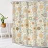 Retro Floral Shower Curtain Colorful Daisy Pattern Leaf Motif Bohemian Design Waterproof Bath Linen Home Decor Item