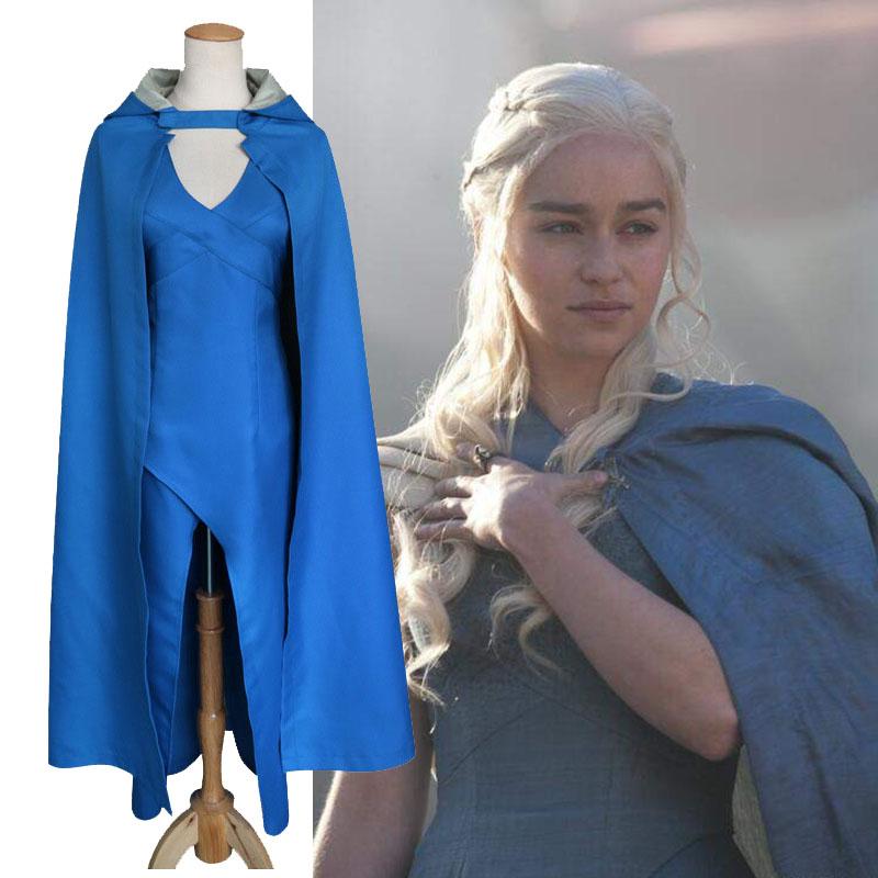 Of Thrones Game Daenerys Targaryen Mother Of Dragons Cosplay Costume Dress Cloak