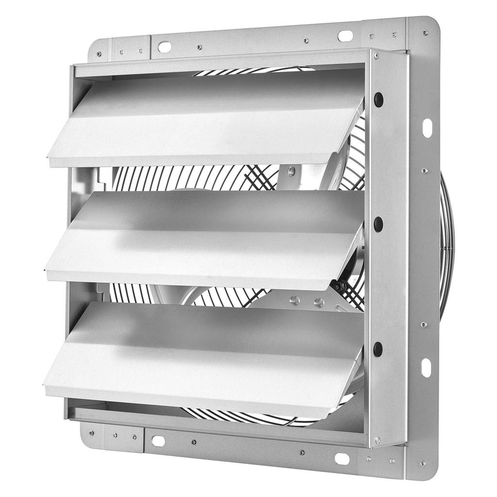 Ventilador de Extracción con Persiana de 312 mm Montado en Pared 1250 CFM Persianas Automáticas, Carcasa Robusta de Acero, Bajo Ruido, Motor de CA, Ventilación y Refrigeración para Ático,